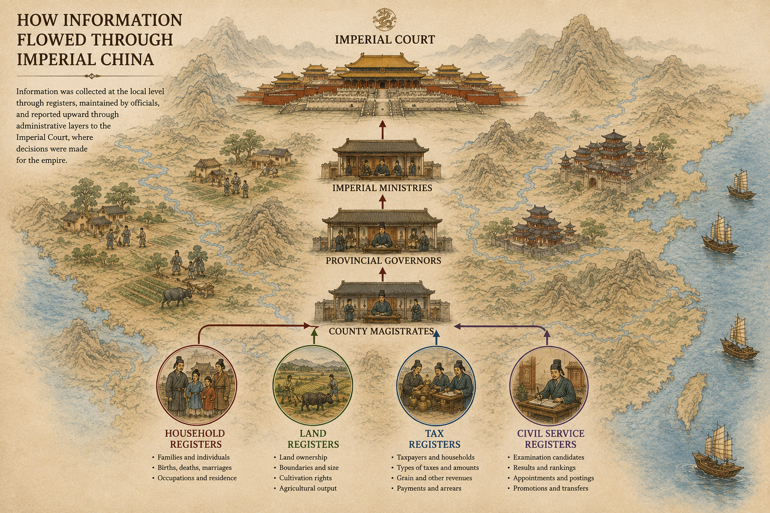 Imperial Chinas Information Flow Diagram