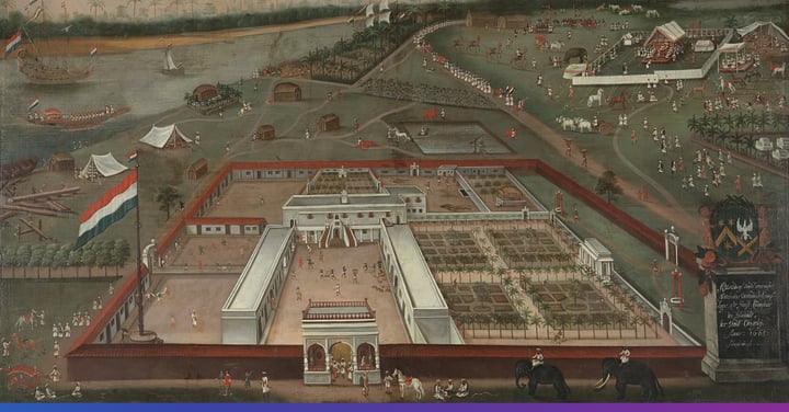 The Trading Post of the Dutch East India Company in Hooghly, Bengal, Courtesy of Rijksmuseum, Europeana.
