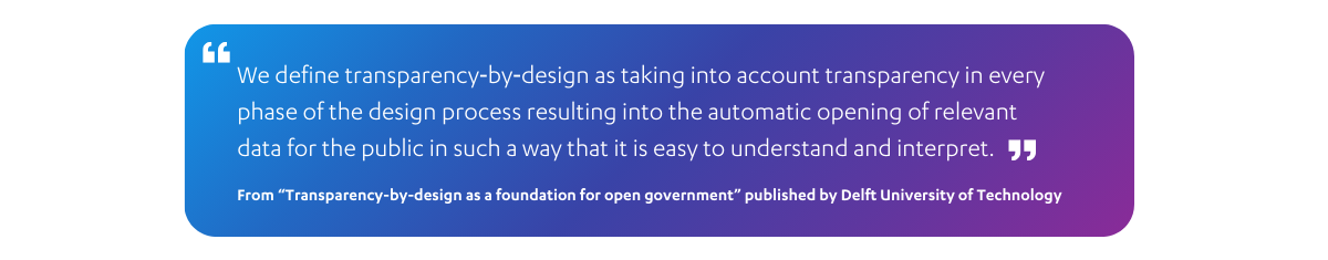 Transparency by design in government