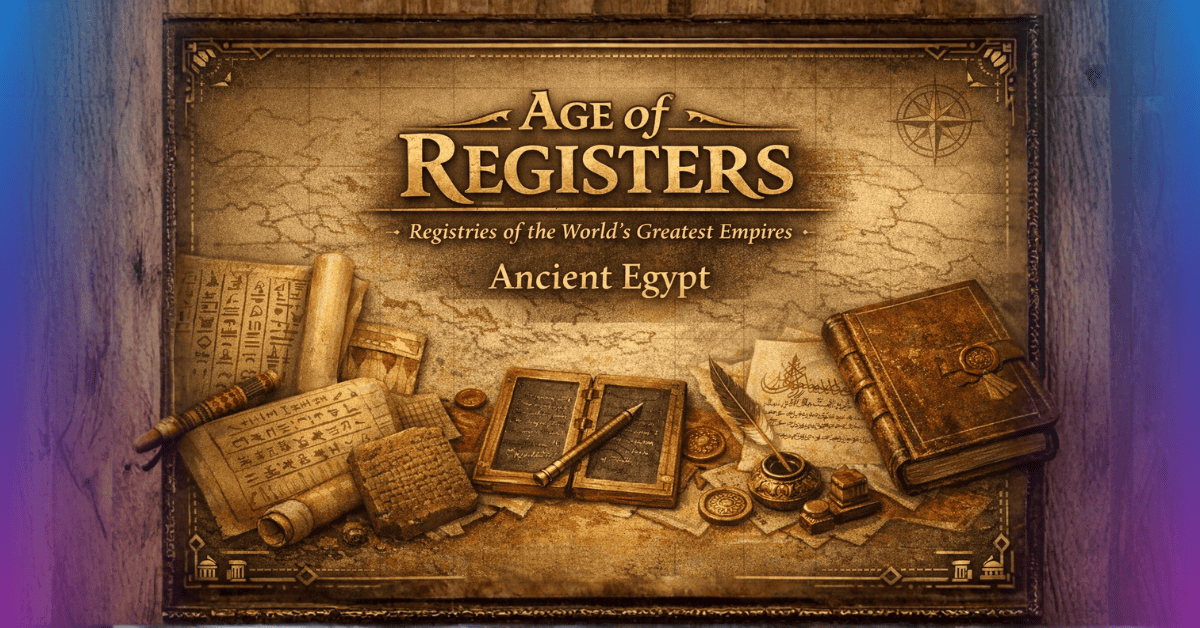 Age of Registers I: Ancient Egypt and the Birth of State Record-Keeping