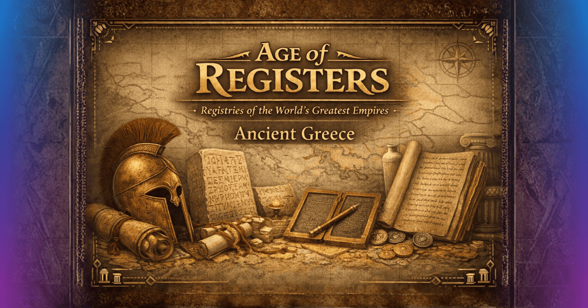 Age of Registers II: Ancient Greece - Registers to Enable Trust