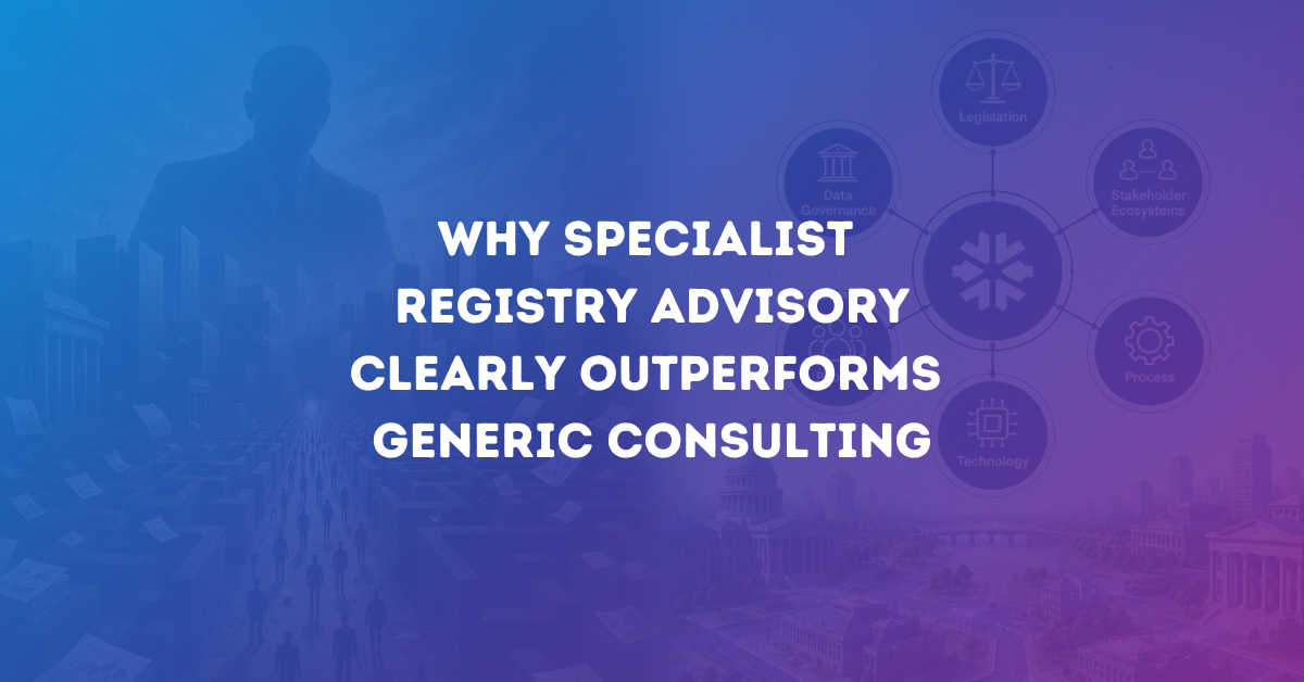 Why Registry-First Advisory Beats General Transformation Consultancies for Corporate Register Modernisation