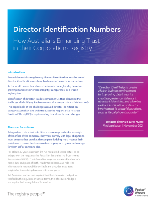 Director Identification Numbers How Australia is Enhancing Trust in