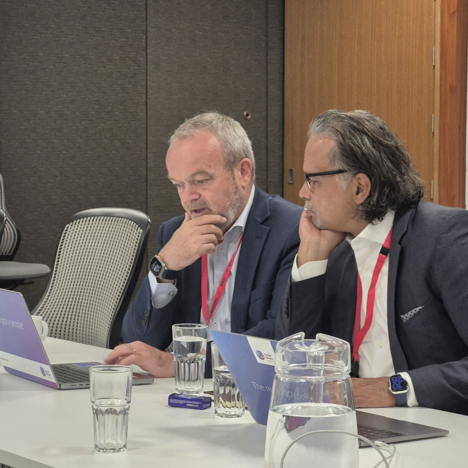 Bill Clarke and Justin Hygate during registry transformation workshop